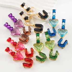 Wholesale Multi-layer Resin Letter Heart Earrings