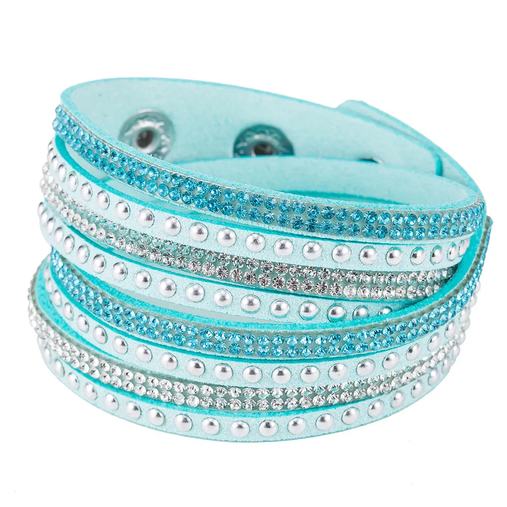 Wholesale Multi-layer Winding Diamond Inlaid Alloy Bracelets