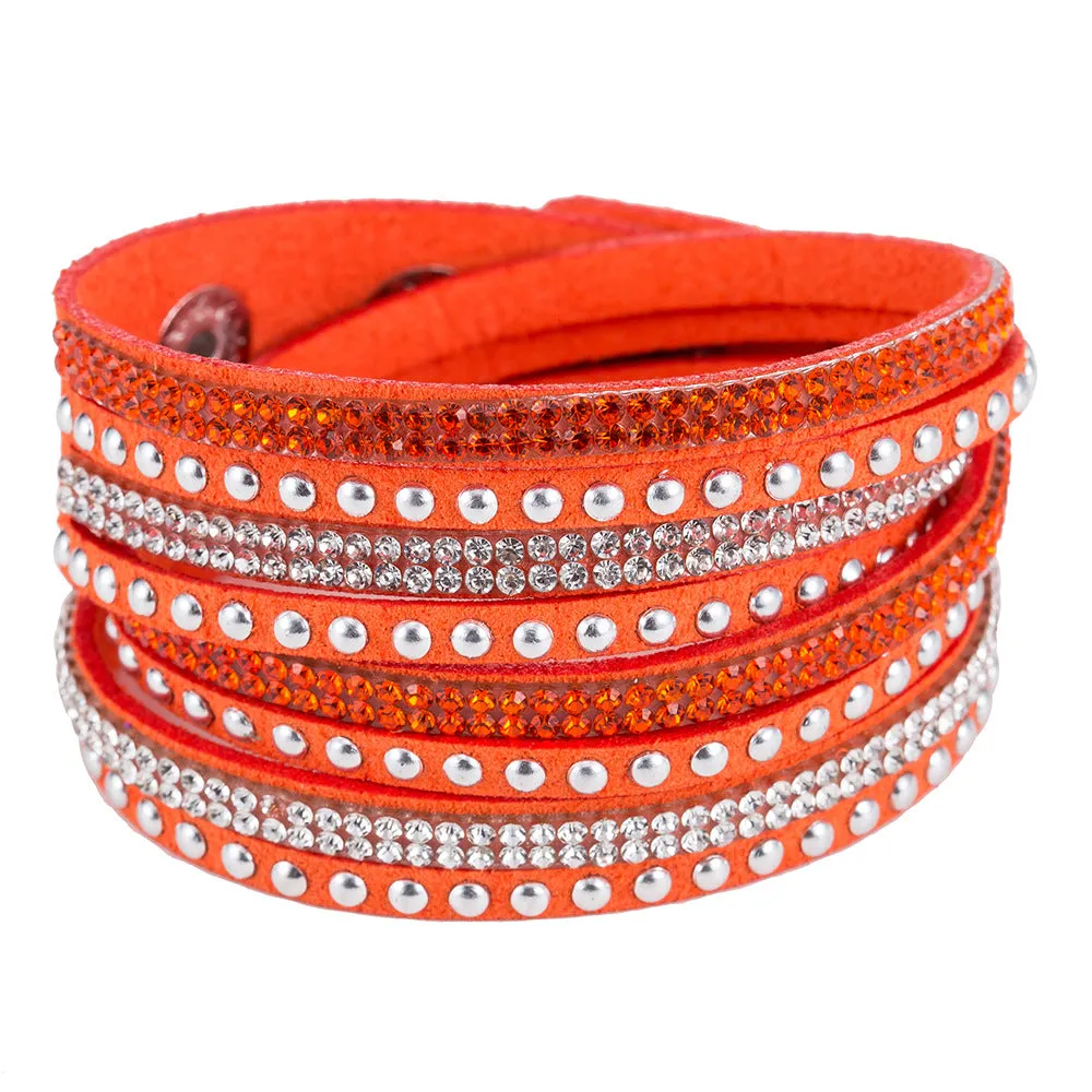 Wholesale Multi-layer Winding Diamond Inlaid Alloy Bracelets