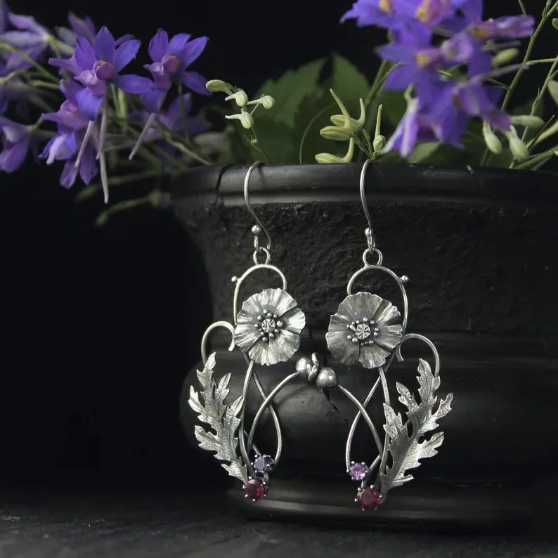 Wholesale Multicolor Floral Alloy Earrings