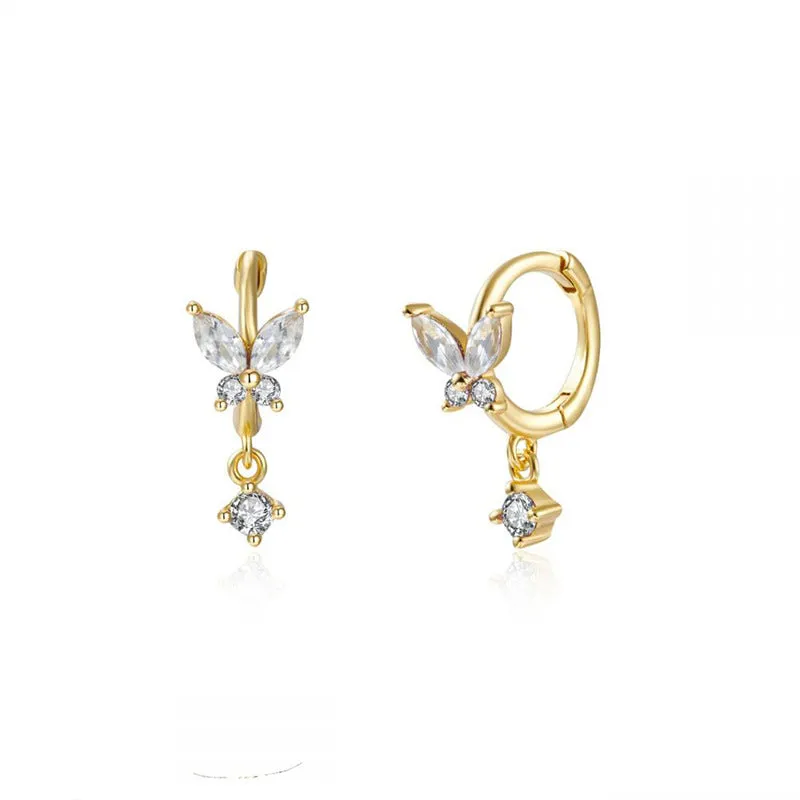 Wholesale Multicolor Zircon Rhinestone Butterfly Earrings