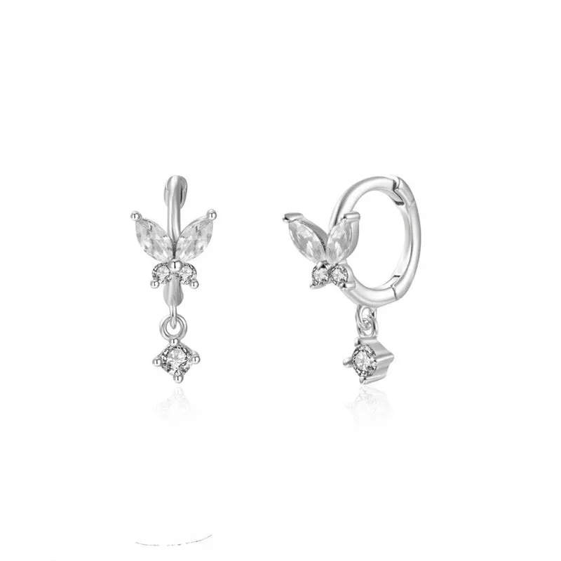 Wholesale Multicolor Zircon Rhinestone Butterfly Earrings
