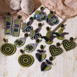 Wholesale Music Carnival Earrings Super Flash Set Rhinestone Exaggerated Hand Earrings