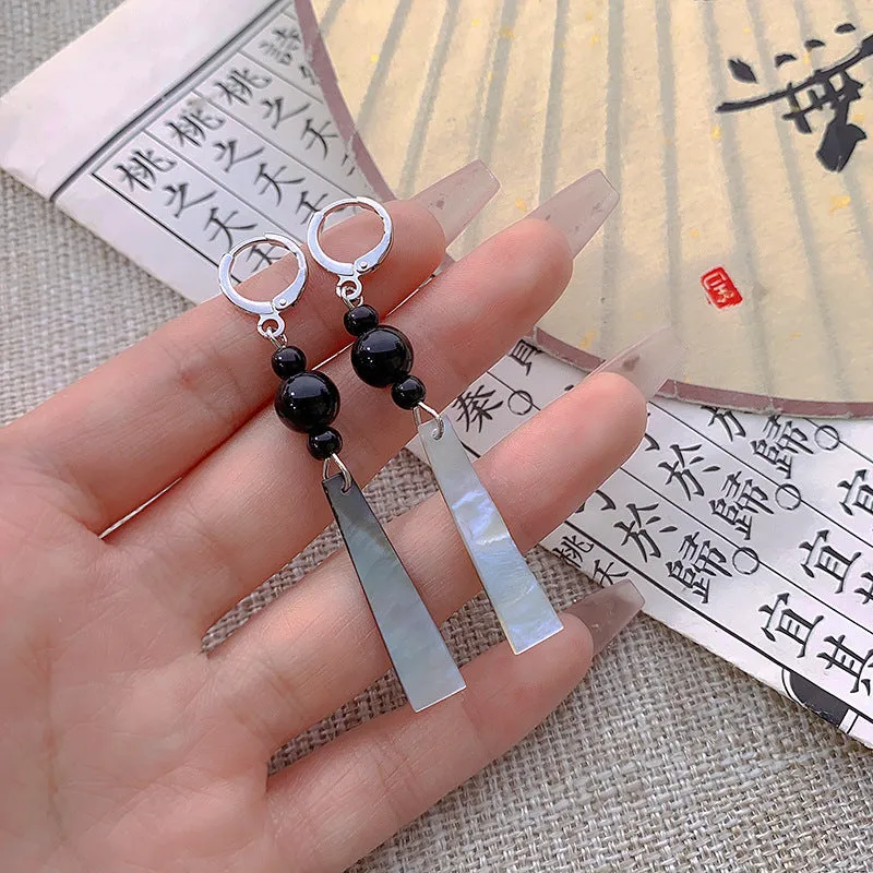 Wholesale National Style Tassel Black Earrings High-end Retro Earrings