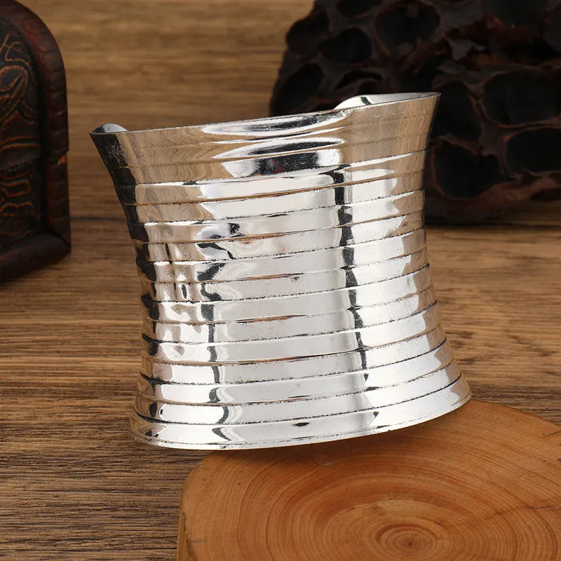 Wholesale National style wide concave retro pattern Bohemian women's personality bracelet