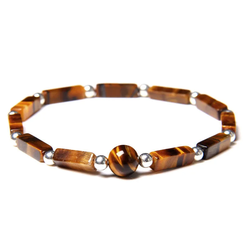 Wholesale Natural Amethyst Square Bead Bracelet