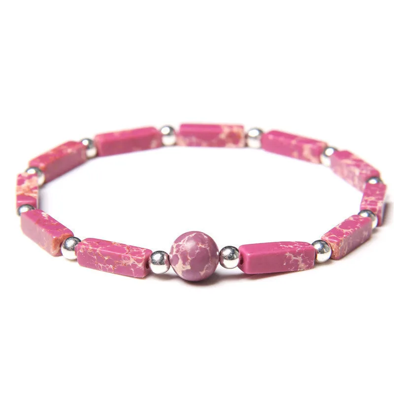 Wholesale Natural Amethyst Square Bead Bracelet