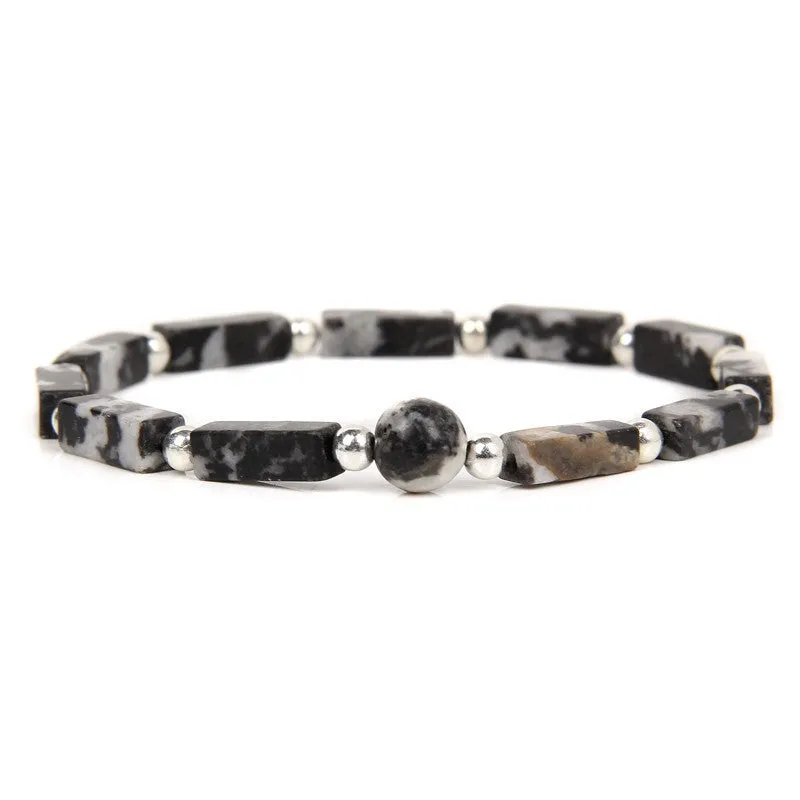 Wholesale Natural Amethyst Square Bead Bracelet
