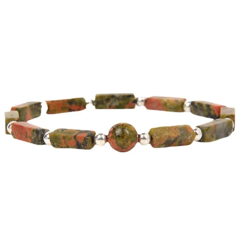 Wholesale Natural Amethyst Square Bead Bracelet