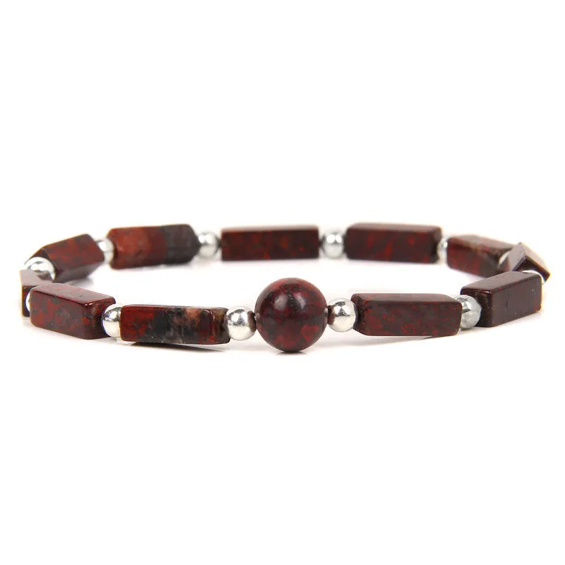 Wholesale Natural Amethyst Square Bead Bracelet
