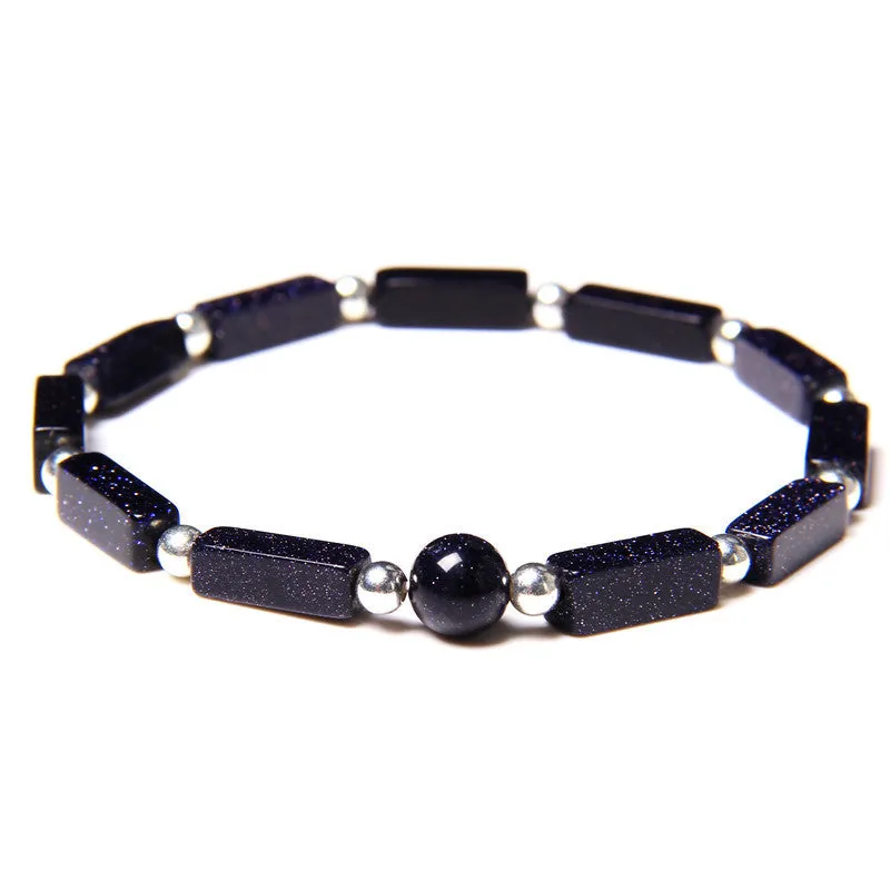 Wholesale Natural Amethyst Square Bead Bracelet