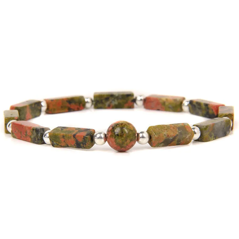 Wholesale Natural Amethyst Square Bead Bracelet