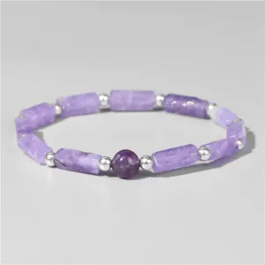 Wholesale Natural Amethyst Square Bead Bracelet