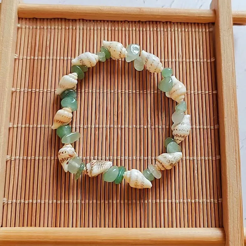 Wholesale Natural Crushed Amethyst Conch Shell Bracelet