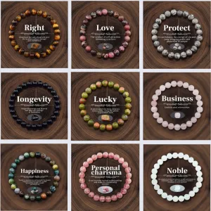Wholesale Natural Crystal Bracelet 8mm temu Heyen Explosions Stretching Line Tiger Eye Bracelet