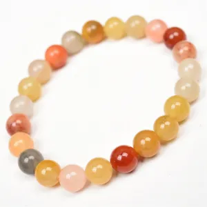Wholesale Natural Gold Silk Jade Single Circle Round Bead Bracelet Bracelet