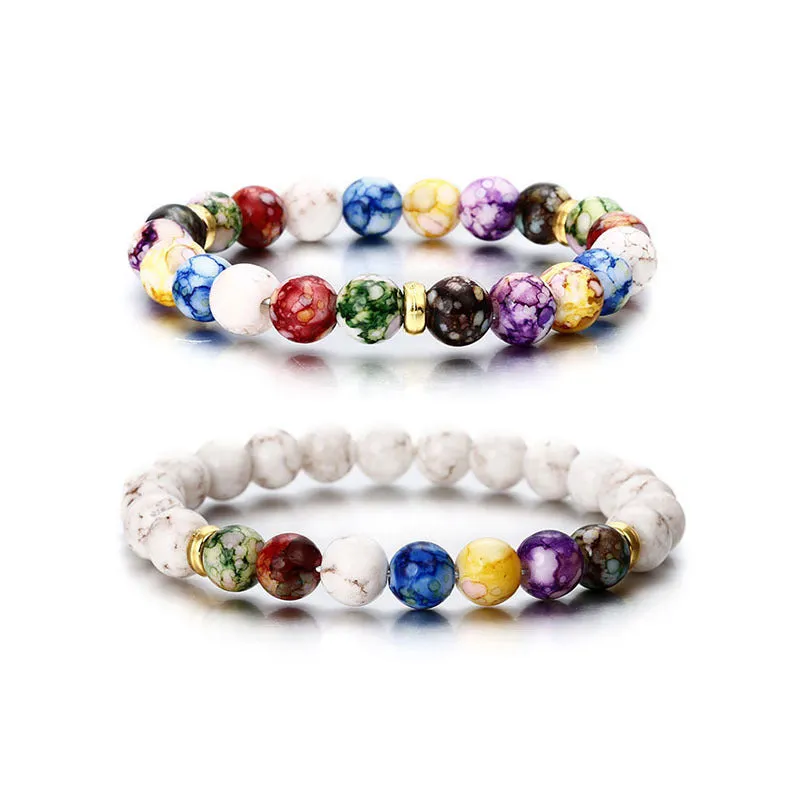 Wholesale Natural Lava Stone Glass Bracelet