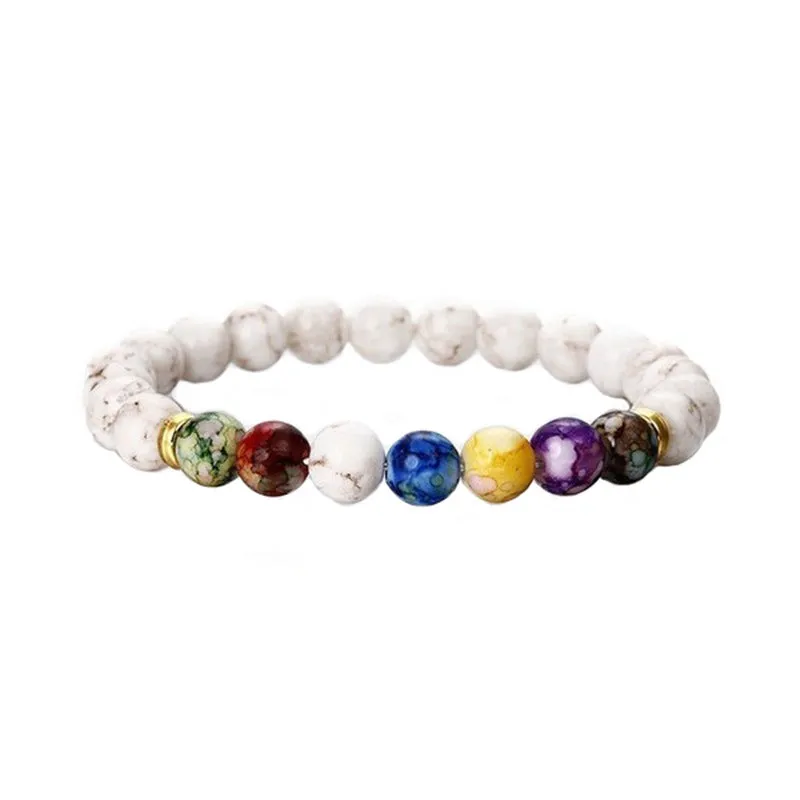 Wholesale Natural Lava Stone Glass Bracelet