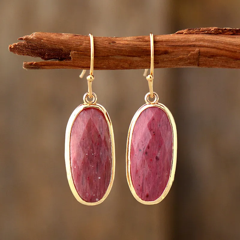 Wholesale Natural Stone Amethyst Pendant Earrings