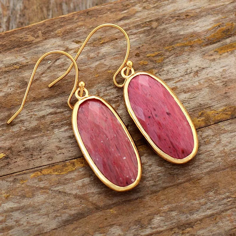 Wholesale Natural Stone Amethyst Pendant Earrings