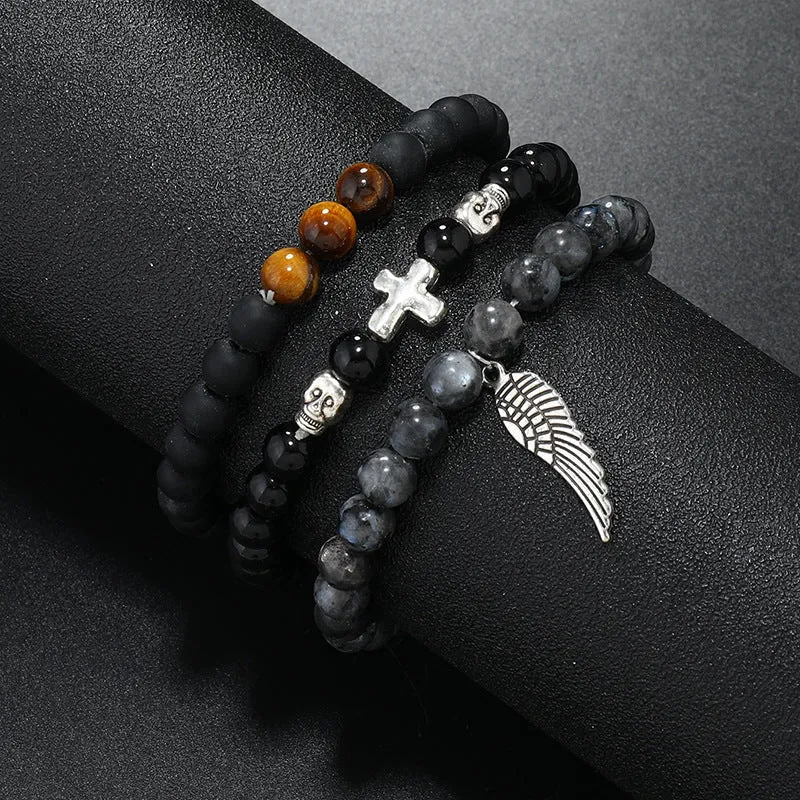 Wholesale Natural Stone Beaded Men's Vintage Bracelet