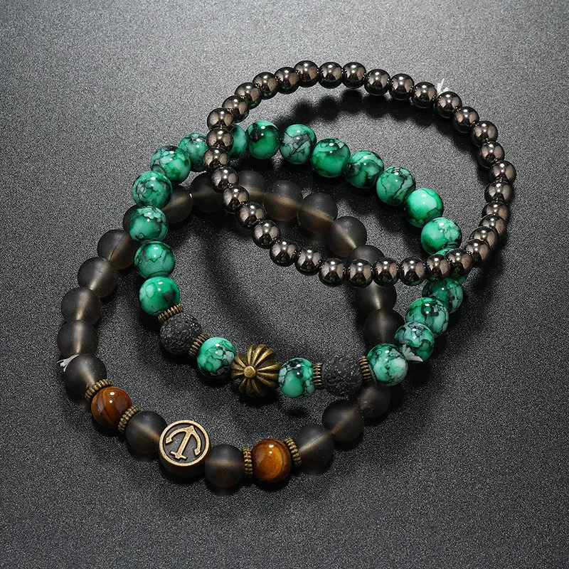 Wholesale Natural Stone Beaded Men's Vintage Bracelet