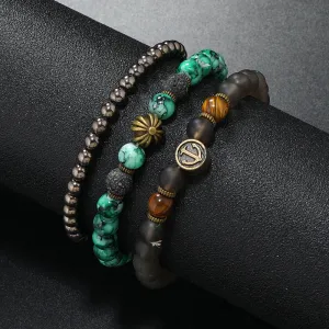 Wholesale Natural Stone Beaded Men's Vintage Bracelet