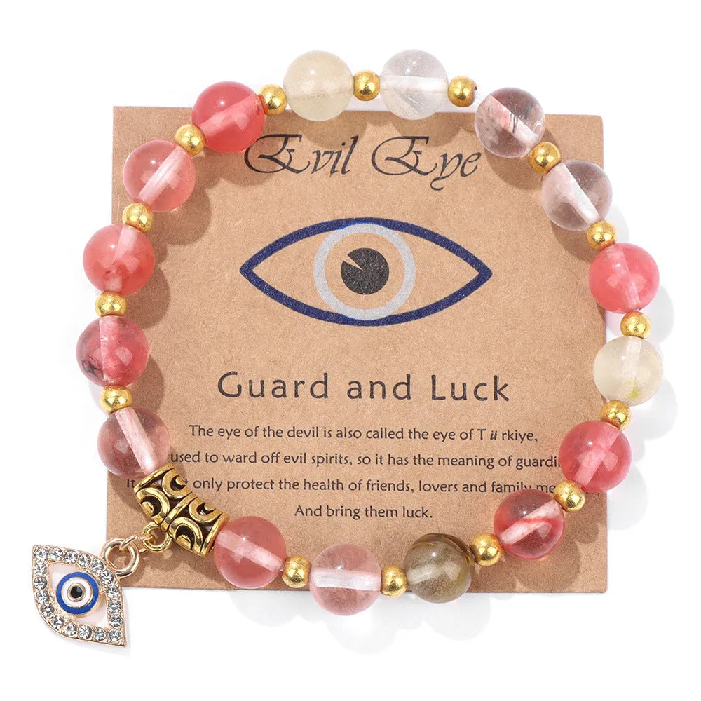 Wholesale Natural Stone Beads Devil Eye Pendant Bracelet