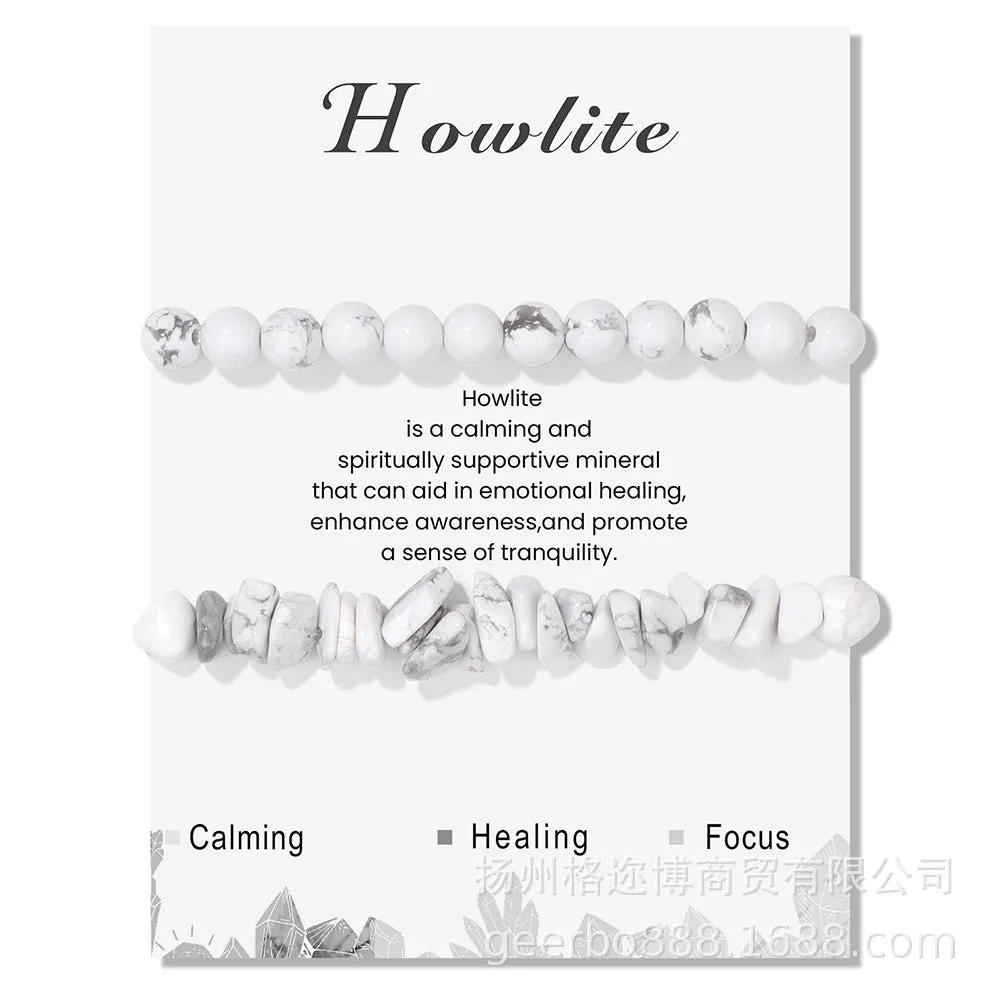 Wholesale Natural Stone Card Gravel Double Layer Bracelet