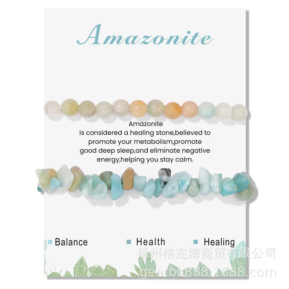 Wholesale Natural Stone Card Gravel Double Layer Bracelet