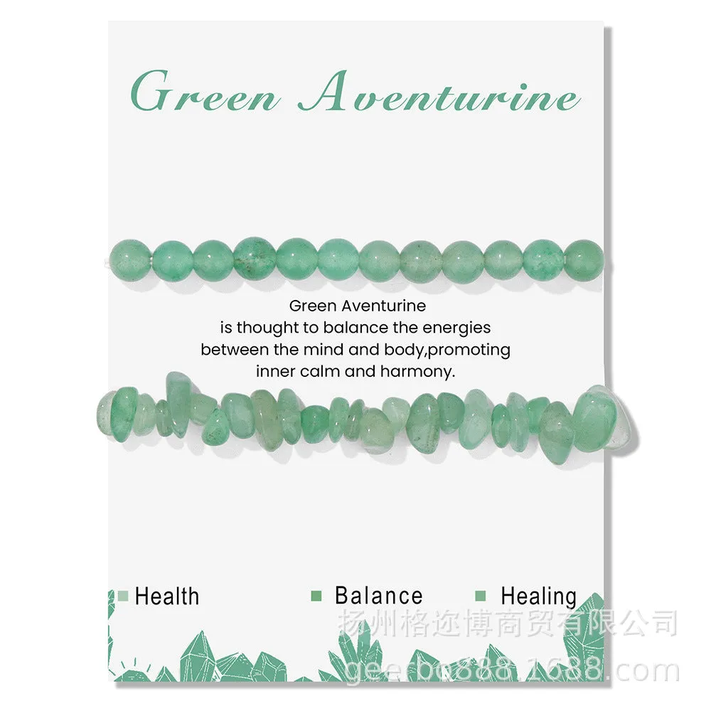 Wholesale Natural Stone Card Gravel Double Layer Bracelet