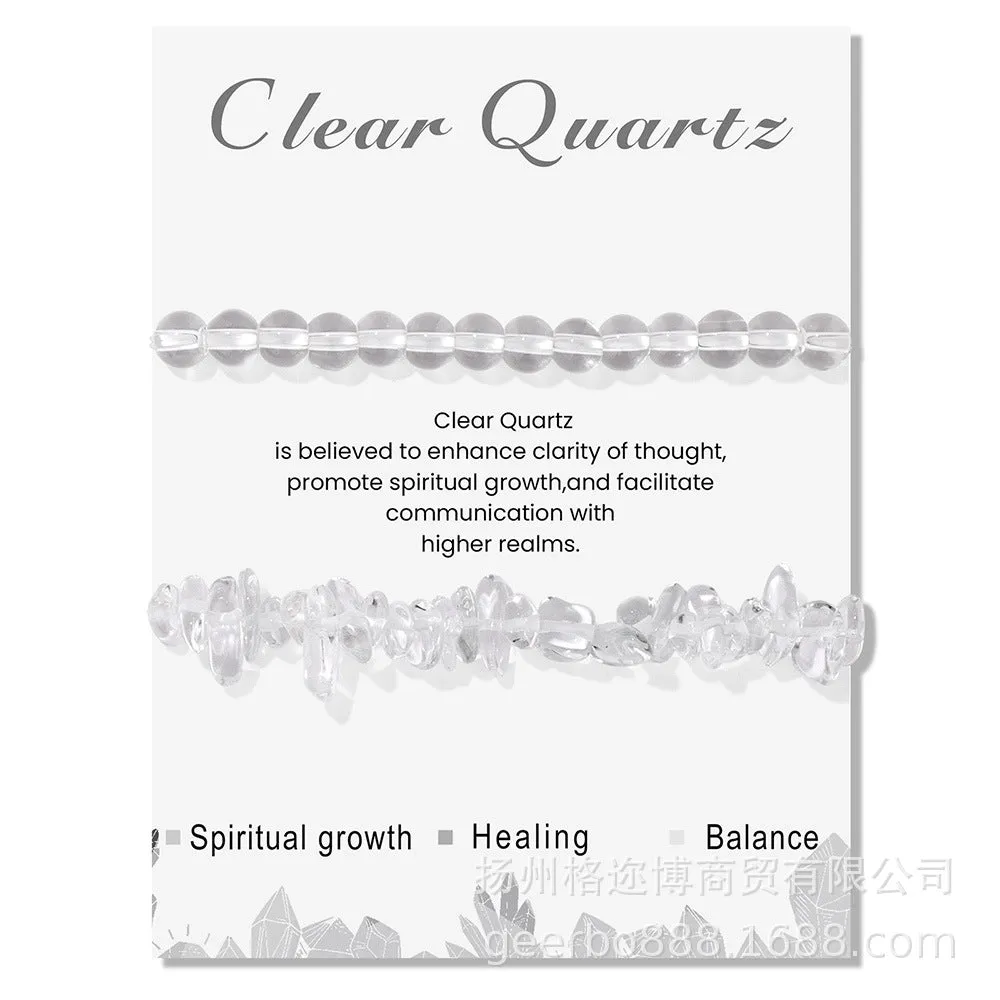 Wholesale Natural Stone Card Gravel Double Layer Bracelet
