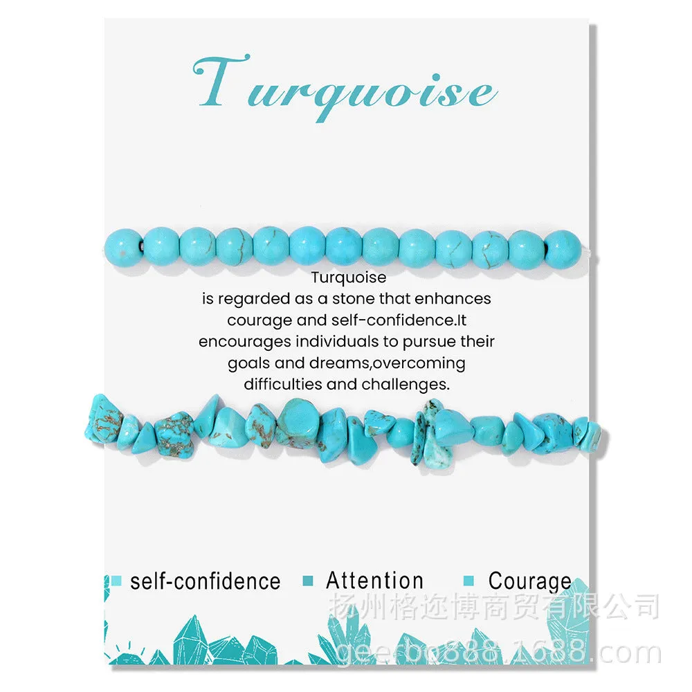 Wholesale Natural Stone Card Gravel Double Layer Bracelet