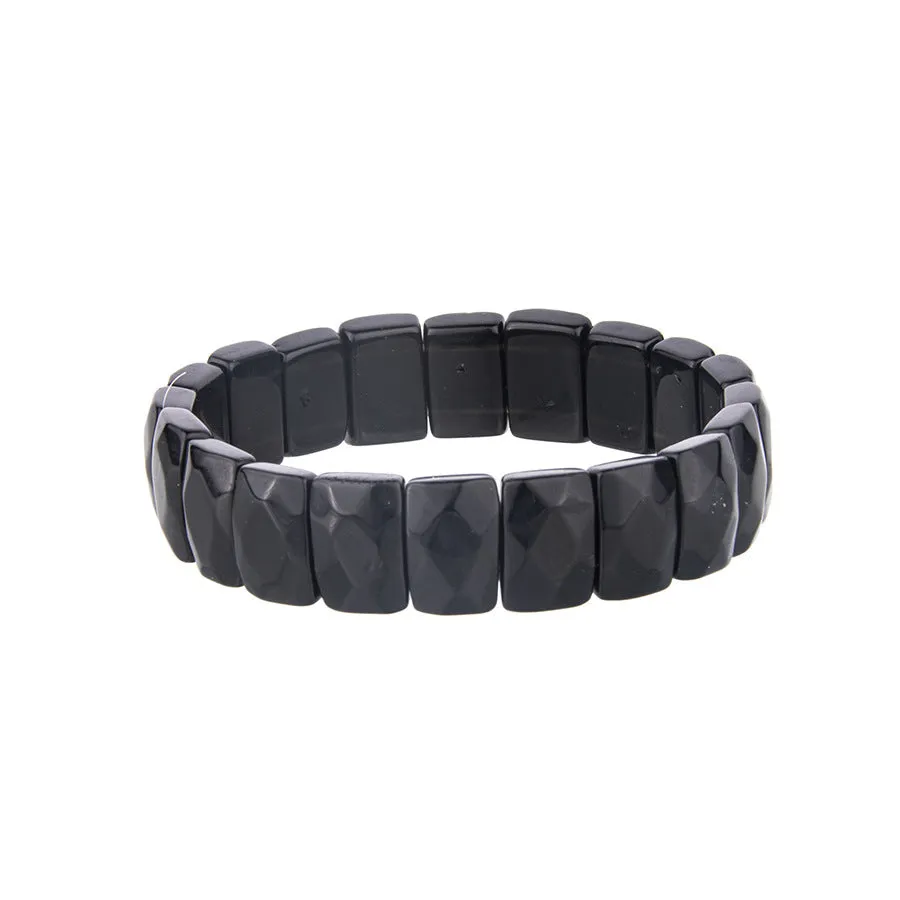 Wholesale Natural Stone Crystal Facet Semi-precious Stone Agate Bracelet