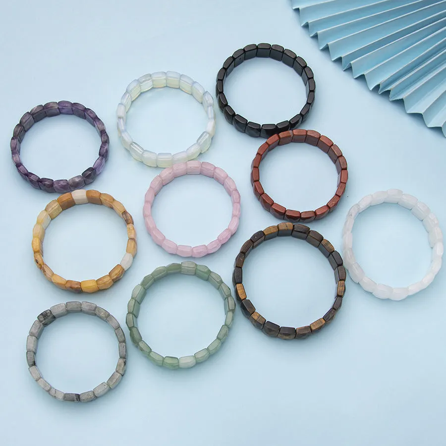 Wholesale Natural Stone Crystal Facet Semi-precious Stone Agate Bracelet