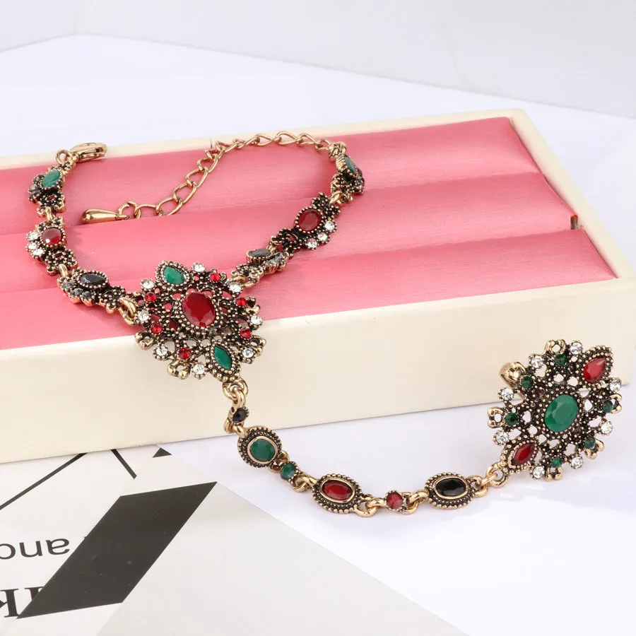 Wholesale Natural Stone Crystal Vintage Alloy Bracelets
