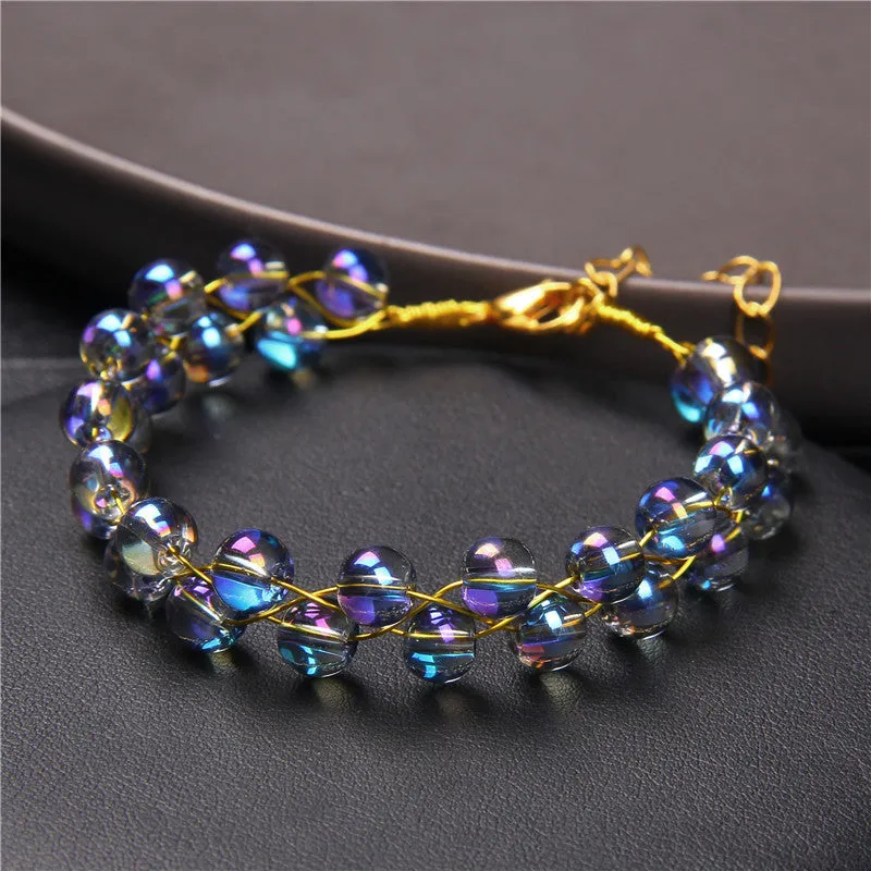 Wholesale Natural Stone Glass Beads Agate Bracelet