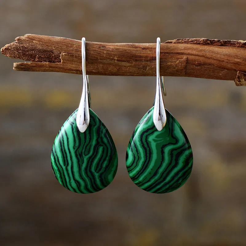 Wholesale Natural Stone Powder Crystal Pendant Earrings