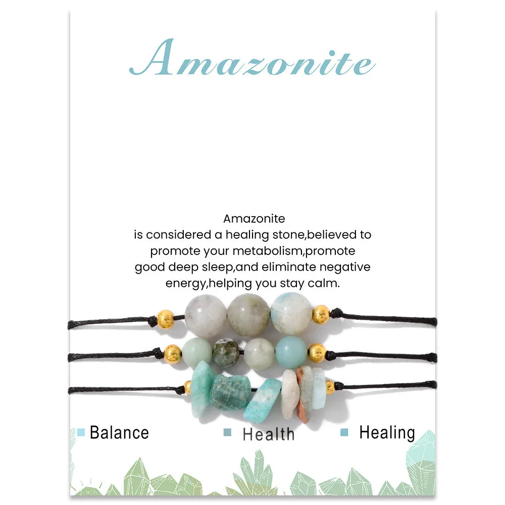 Wholesale Natural Stone Set Gravel Beads Hand Woven Bracelet
