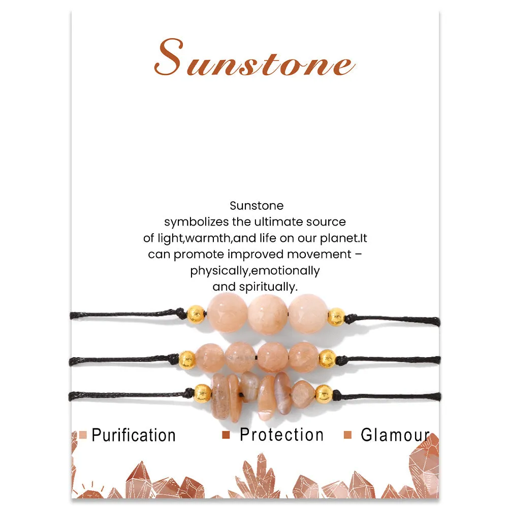 Wholesale Natural Stone Set Gravel Beads Hand Woven Bracelet