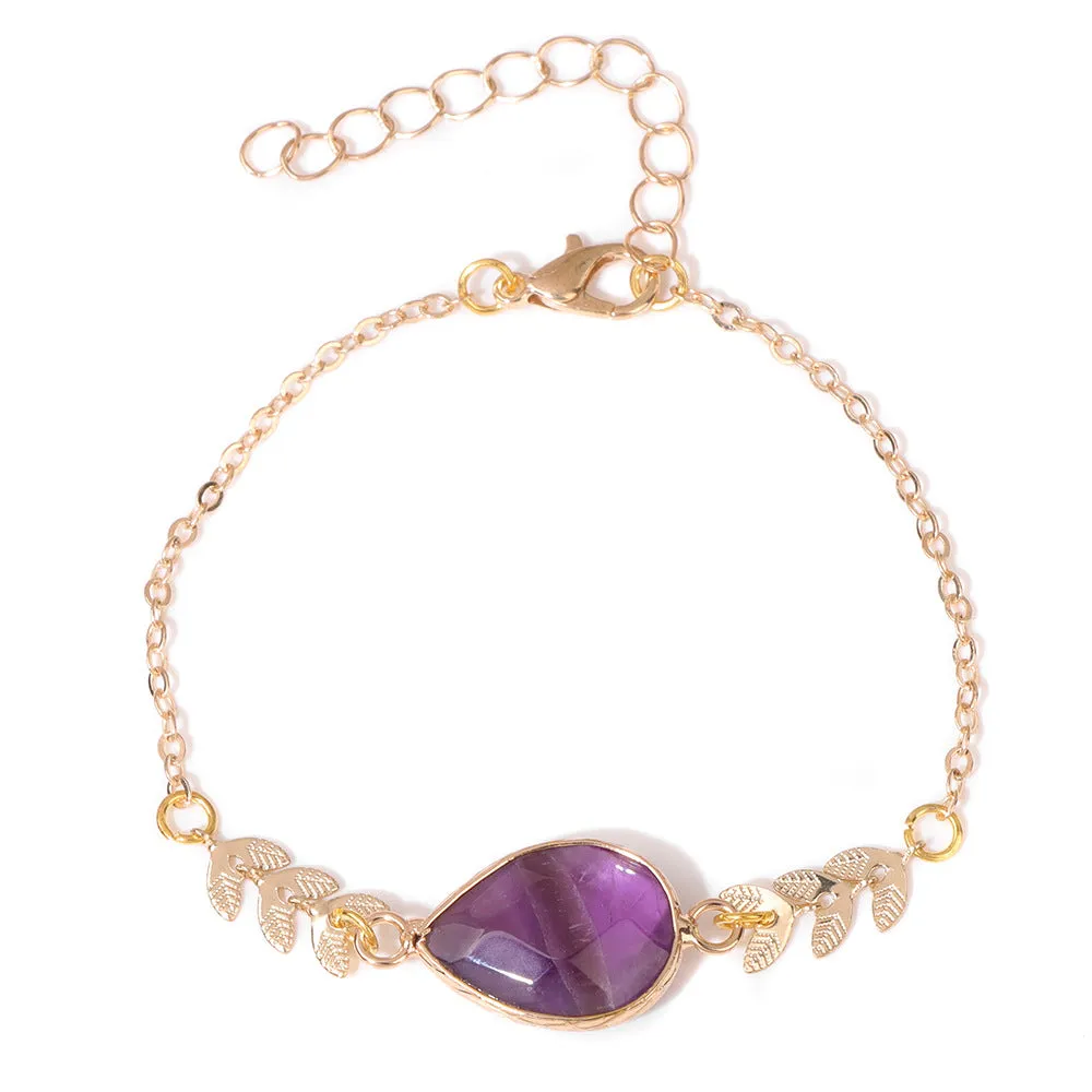 Wholesale Natural Stones Love Alloy Bracelet