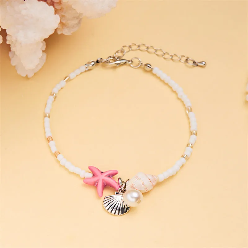 Wholesale Natural style starfish shell bracelet