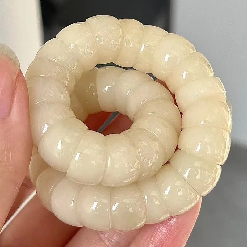 Wholesale Natural white jade bodhi root bracelet