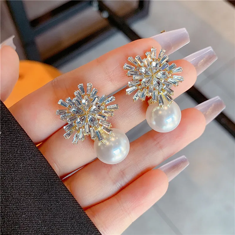 Wholesale Needle Elegant Love Heart Full Drill Crystal Earrings Fashionable High-end Feel Jewelry Accessories
