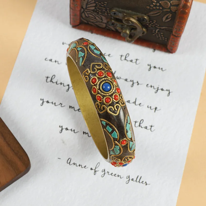 Wholesale Nepalese-style Retro Brass Bracelet