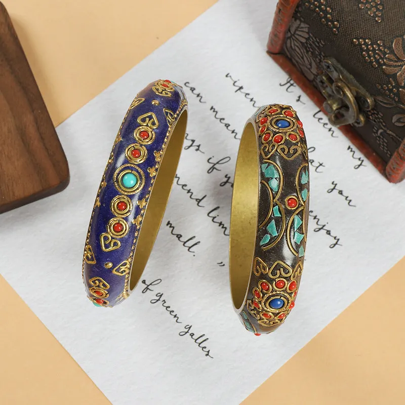 Wholesale Nepalese-style Retro Brass Bracelet