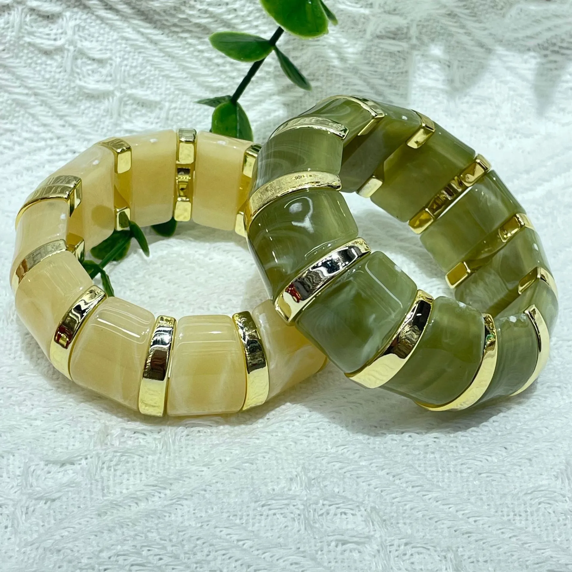 Wholesale New  Acrylic Stamping Rope Simple Maillard Bracelet