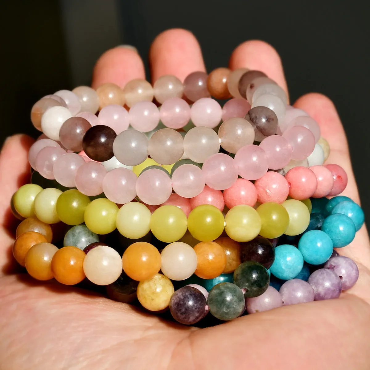 Wholesale New Chinese bracelet 8mm round beads natural stone bracelet