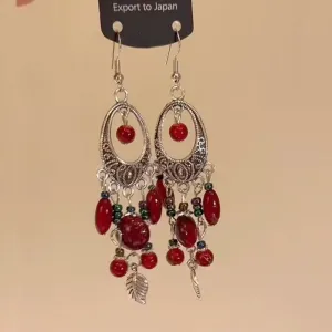Wholesale New Chinese style beaded tassel retro earrings