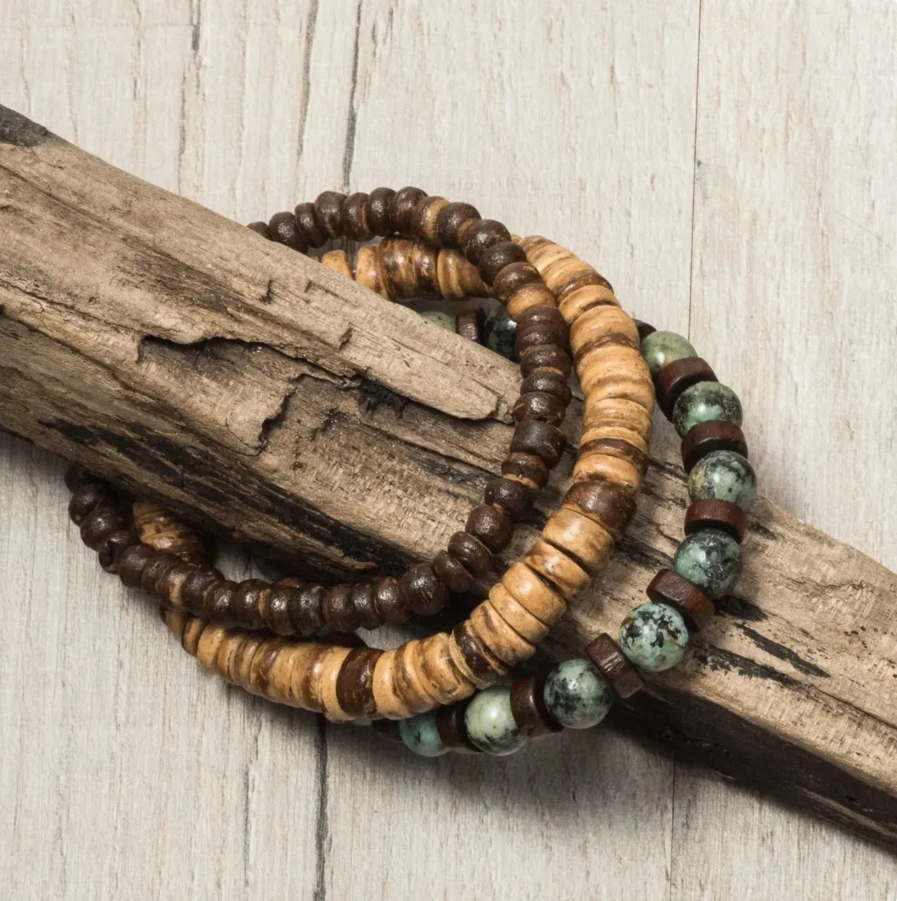 Wholesale New Coconut Shell Wood Chip Multilayer Bracelet Set